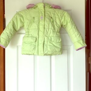Light Green Toddler Girl Winter Coat